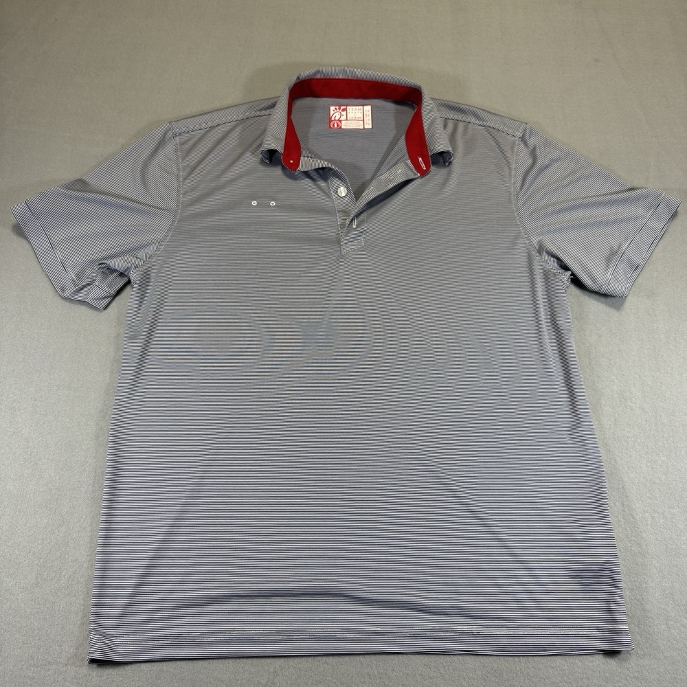 Chick-fil-A Team Style Polo Shirt Men's XL Blue White Stripe Uniform